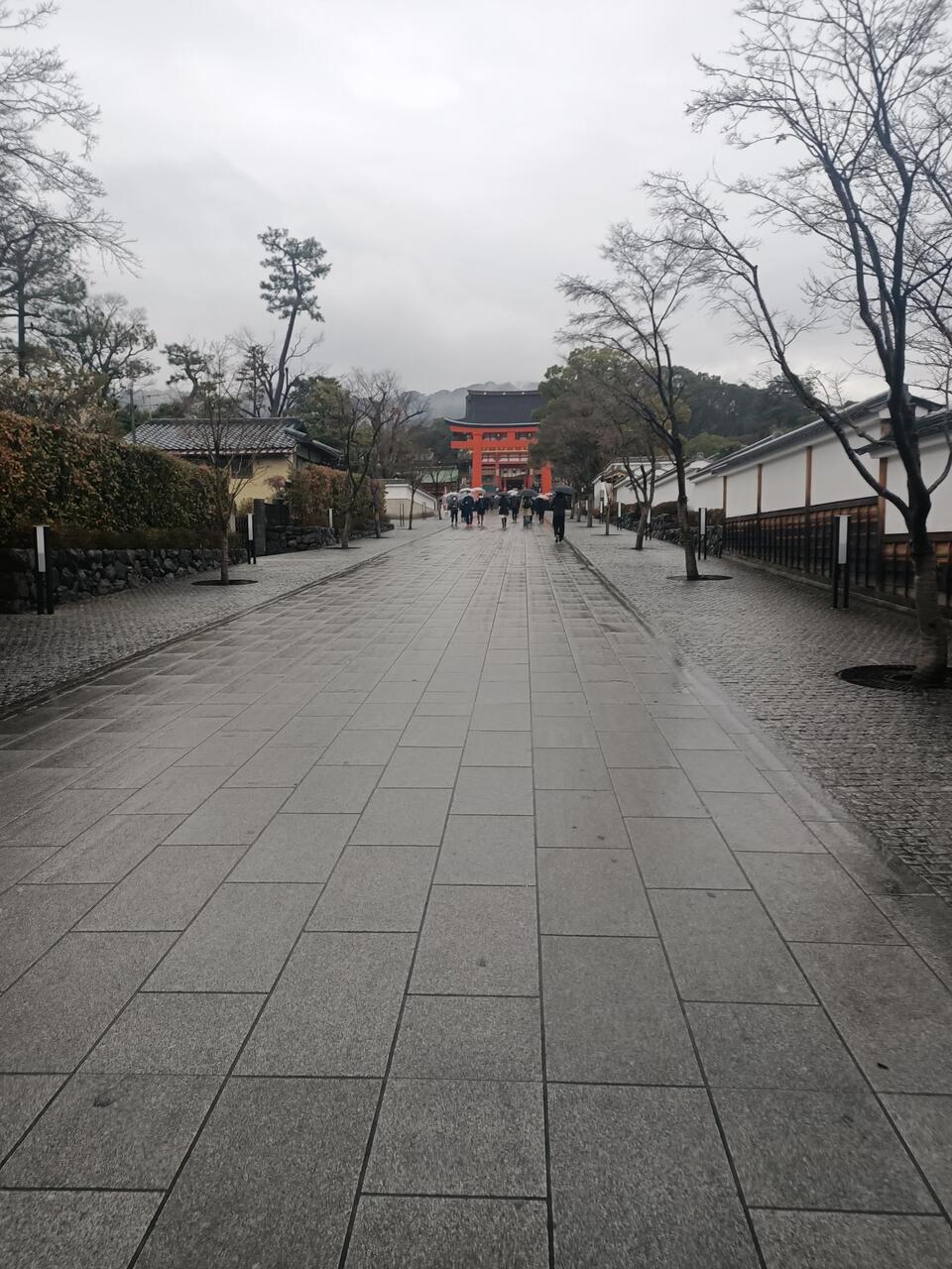 Walking to Fushimi Inari shrine from the train station