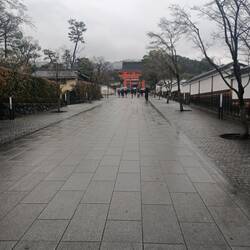 Walking to Fushimi Inari shrine from the train station