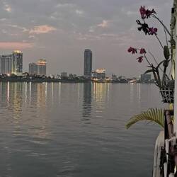 Sunset auf dem Mekong River