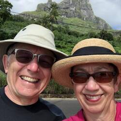 Smiling in the sun on Bora Bora