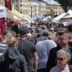 The very crowded Salamanca Market was several blocks long.