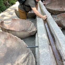 Gary shows how to block the flow to fill up a given tub.