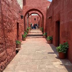 Walls made of red clay.