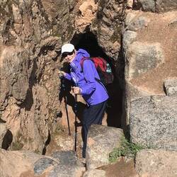 Lee goes through narrow water route.