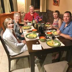 First dinner and before storm knocked out the lights.