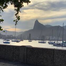 Sea wall along Guanabara Bay.