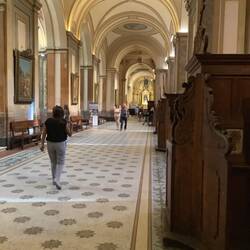 Italian mosaic floor in the Cathedral de la Cuidad at Plaza de Mayo