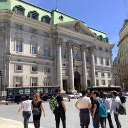 The Plaza de Mayo is surrounded by banks. Some even have money. The economy here is very volatile