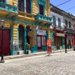 La Boca district or barrio had lots of colourful buildings.