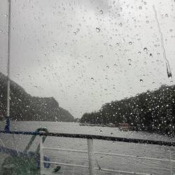 The start of our Emerald Lake catamaran cruise.