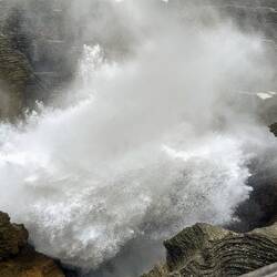 Huge spouts of water at high tide