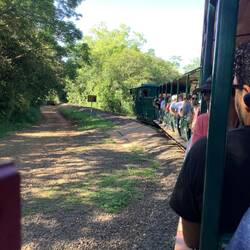 On the Eco train towards the falls.