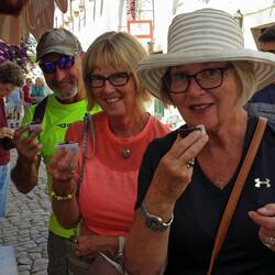 Trying the Ginjinha d' Obidos