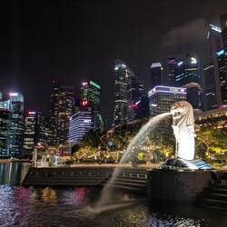 Merlion bei Nacht