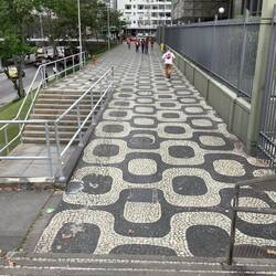 Walking to the transit station.