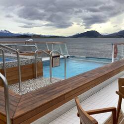 Infinity pool on back deck.
