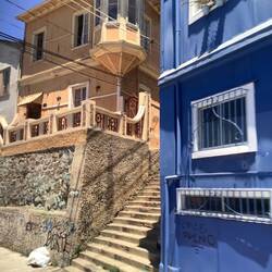 Colourful buildings.