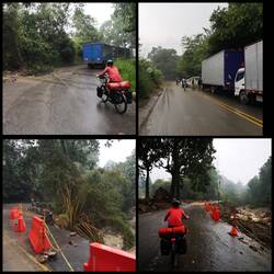 The road did not withstand the heavy rains