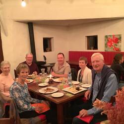 A very happy gang for dinner at the Lodge.