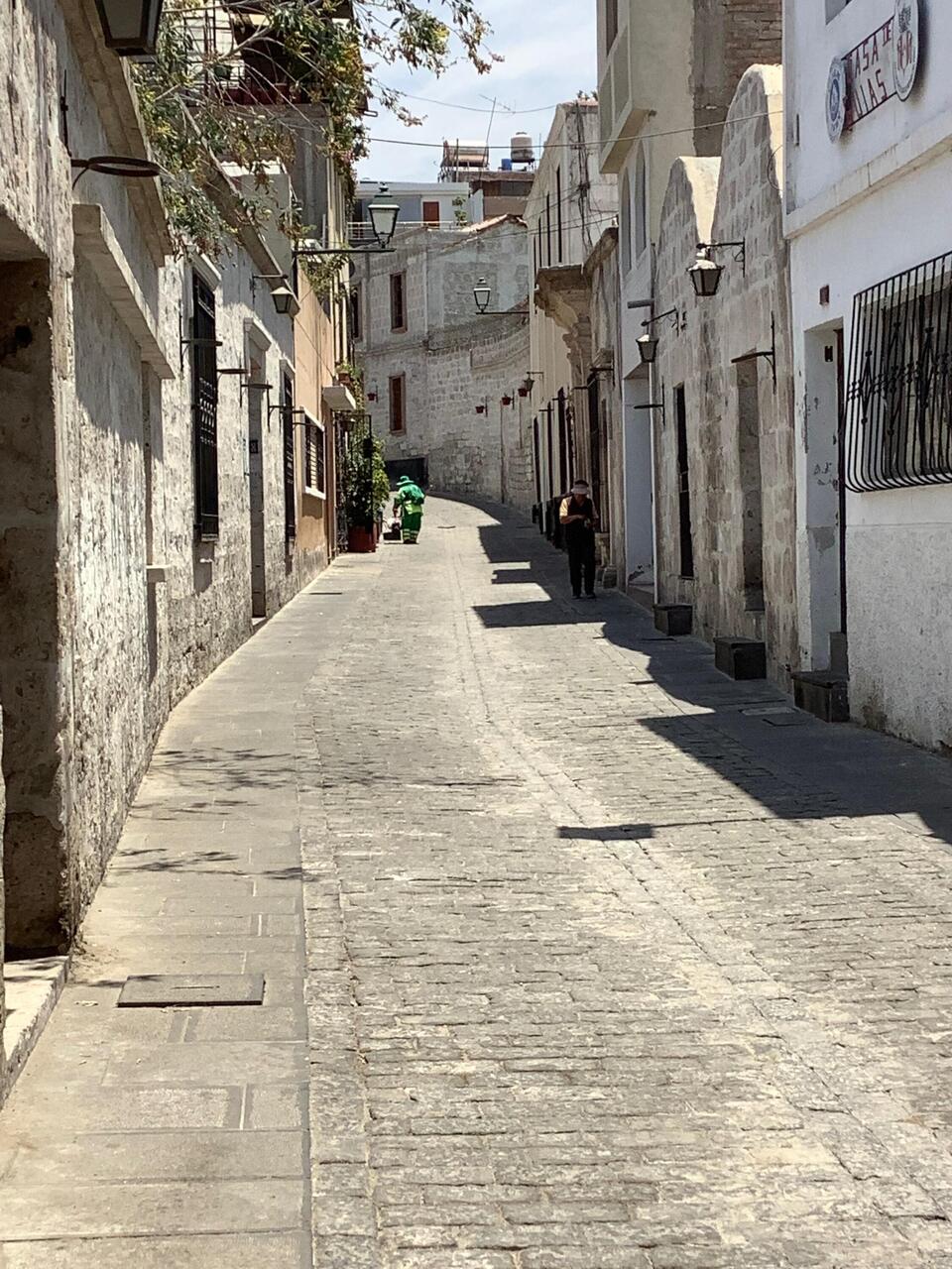 Narrow streets lined with old houses.