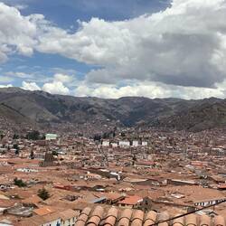 Enjoying the view with our Pisco Sours.