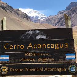 Highest mountain in the Americas, 22,841 feet.