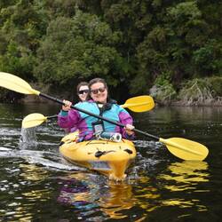 Linda (on her maiden kayak voyage) & I