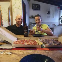 Pizza and rum treat