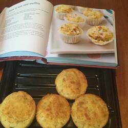 Cheese and ham mini muffins