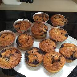 Blueberry and dark chocolate muffins