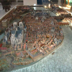 Scale model of the Île de la Cité in the 16th century