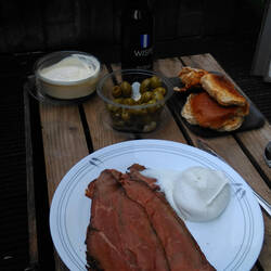 Znacht auf dem Balkon.