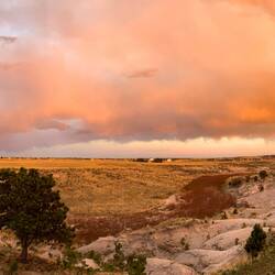 Sunset colors over the arroyo — Colorado Springs, CO.