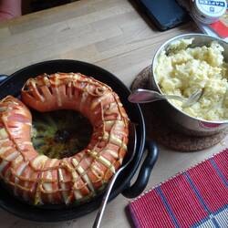 Falukurv mit Kartoffelpüree