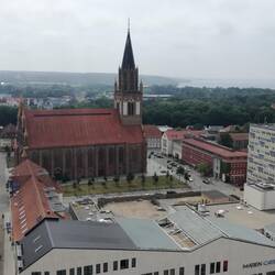 Blick über Neubrandenburg mit Kulturkirche