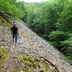 Jetzt geht's nach oben zur "jättegrotta" = Riesenhöhle.