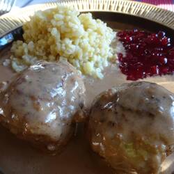 Heute mit Bulgur - und natürlich Preiselbeeren