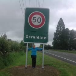 Geraldine the town sign of her namesake!