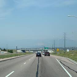 The smoke haze is so thick that the Front Range is veiled from view — Colorado Springs, CO