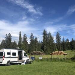 Our campsite in Le Noirmont