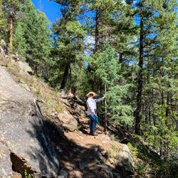 That's about how wide the trail is all the way up — Catamount Falls Trail, GMF, CO.