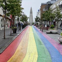 Bunte Straßen in Reykjavik