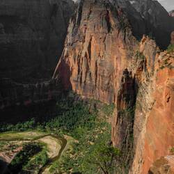 Blick auf die Felsspitze Angels Landing