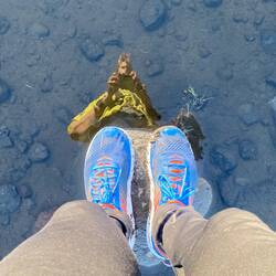 Meine Trinkgelegenheit während dem Lauf: Gletschersee