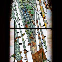 Nature-inspired window at the Redstone Church — Redstone, Colorado.