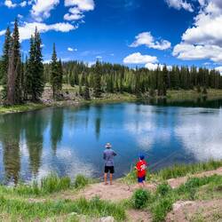 Cobbet Lake ... mirror for me ... a place to fish for anglers — Grand Mesa National Forest, CO.