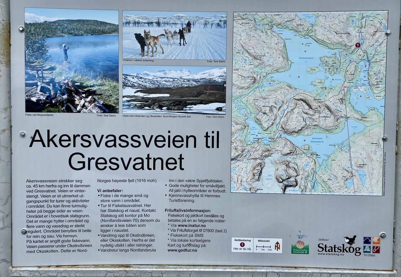 Info om veien innover mot Storaketsvstnet.