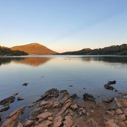 Salzsee in der Nähe der Bucht