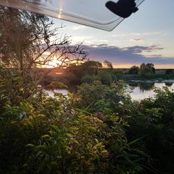 Der Sonnenuntergang aus unserem Fenster 😊