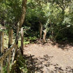 San Andreas Fault Trail. Deutlich erkennbar ist der versetzte Zaun!!